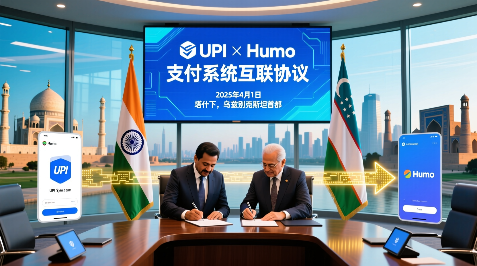 吉林印度与乌兹别克斯坦达成协议，将打通UPI与Humo支付系统