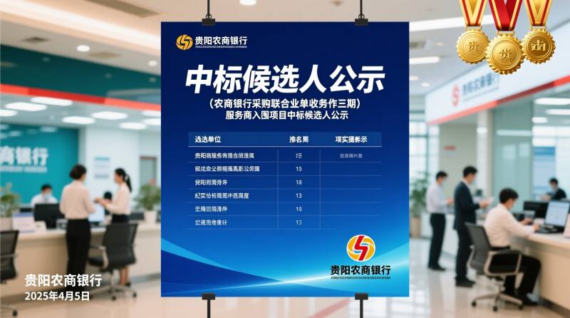贵阳农商银行采购联合收单业务（三期）合作服务商入围项目中标候选人公示