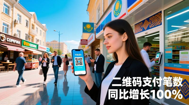 哈萨克斯坦无现金支付比重扩大,二维码支付笔数占比翻倍